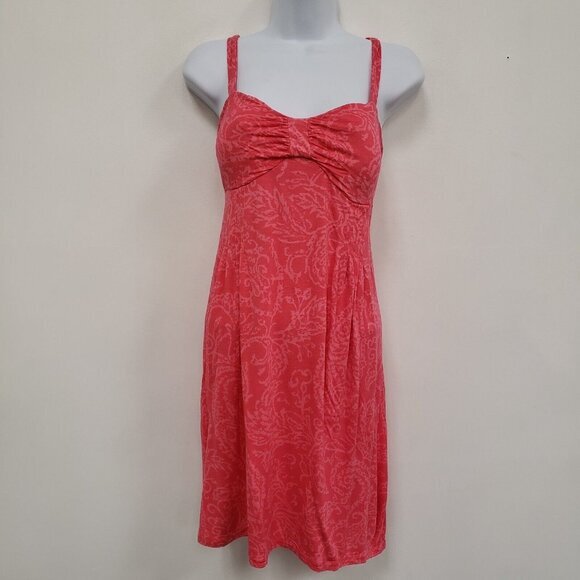 Vintage Inc Womens Smocked‎ Babydoll Mini Dress Size M Pink Beachy Tropical Y2K - Picture 1 of 8